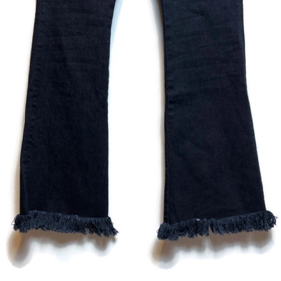 Banana Republic High Rise Flare dark wash Sz 28 with Fringe Raw Hem EUC - Picture 5 of 9